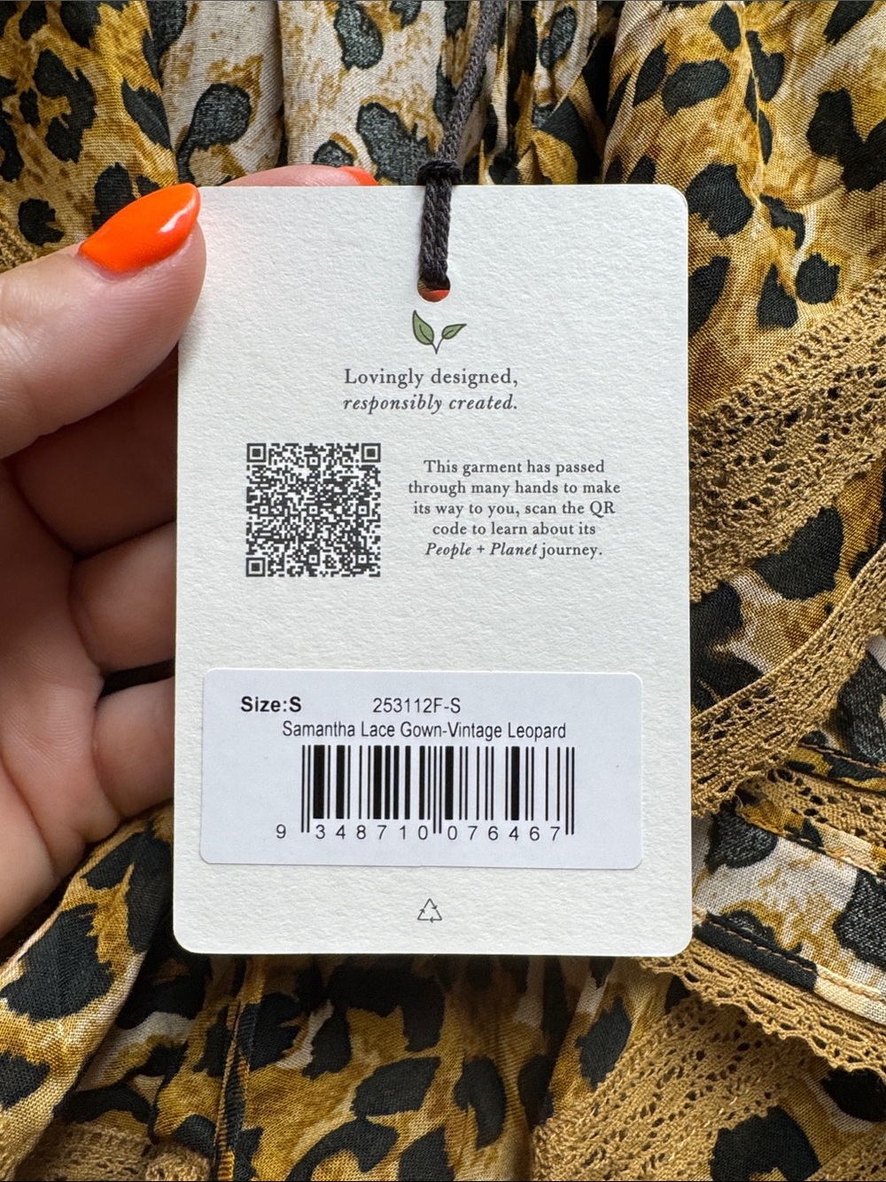 SPELL NWT - Samantha Lace Gown Vintage Leopard - Size S - Picture 4 of 10